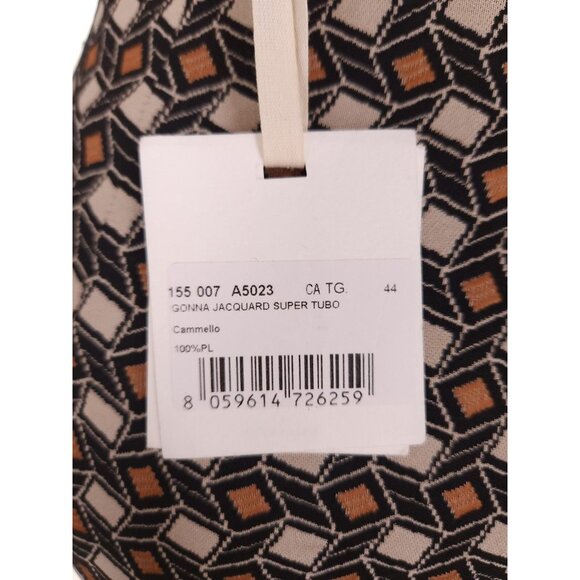 ALYSI Super Tubo Skirt Size IT 44 US 8 M Cammello Multi Creme Jacquard - Picture 8 of 10